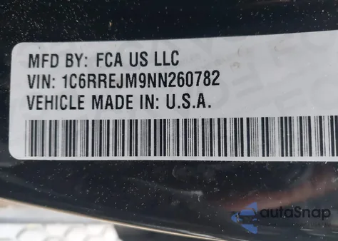 2022 Ram 1500 Laramie 4X2 5'7 Box из США, поврежденный, VIN 1C6RREJM9NN260782